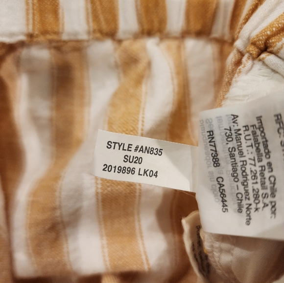 Madewell Tapered Huston Pull On Crop Pants Stripe Mustard and White Size Small - Picture 8 of 11